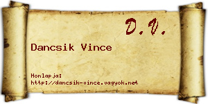 Dancsik Vince névjegykártya