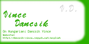 vince dancsik business card